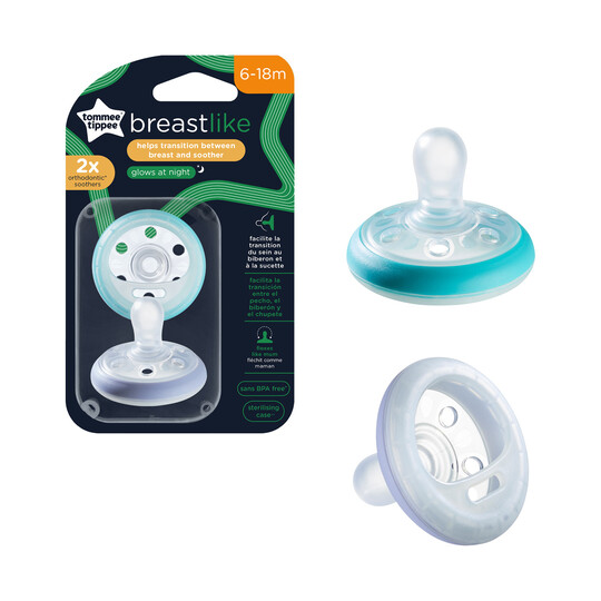 Tommee Tippee Closer To Nature Night Time Soother, Pack Of 2, (6-18 Months) image number 1